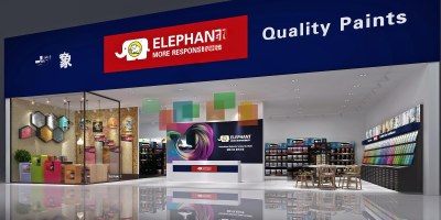 现代乳胶漆装修涂料产品展厅3D模型下载